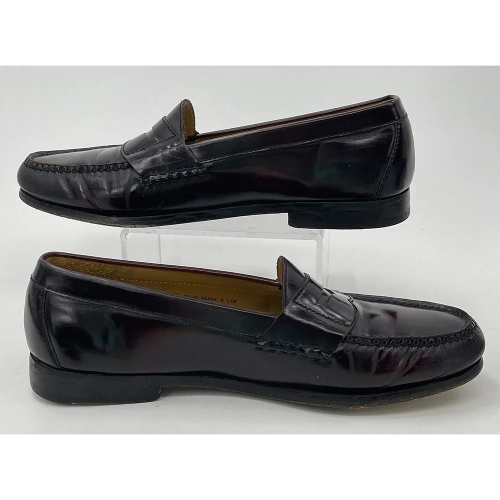 Cole Haan 03504 Burgundy Leather Moc‎ Toe Penny Loafers Men's 10.5 D